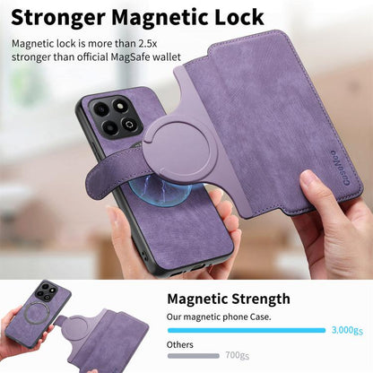 Coque Pour Honor X6b Étui Neo MagSafe RFID Antivol Rétro Cuir Téléphone Étui(Violet)