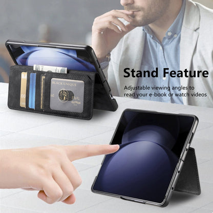 For Samsung Galaxy Z Fold6 CaseNeo MagSafe RFID Anti-theft Retro Leather Phone Case(Black)