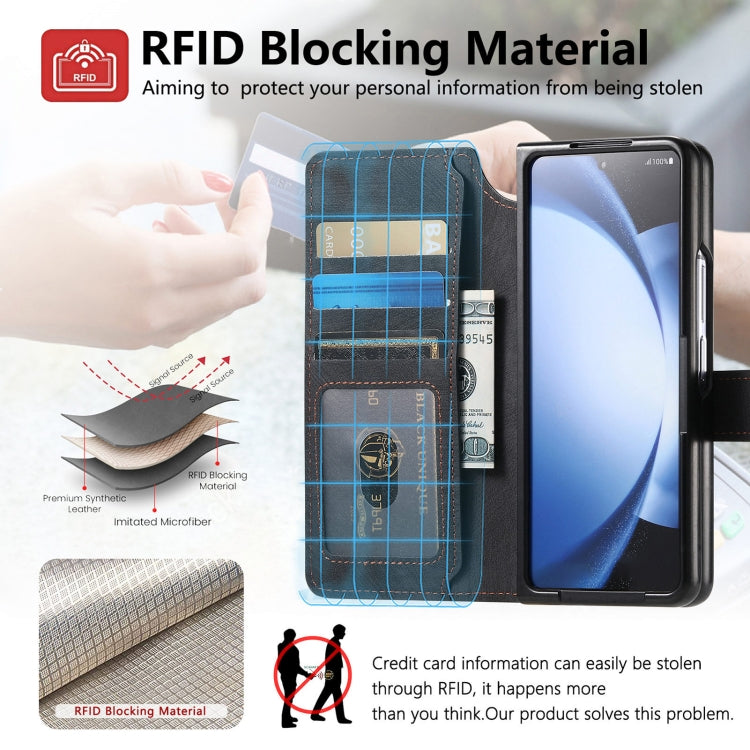 For Samsung Galaxy Z Fold6 CaseNeo MagSafe RFID Anti-theft Retro Leather Phone Case(Black)