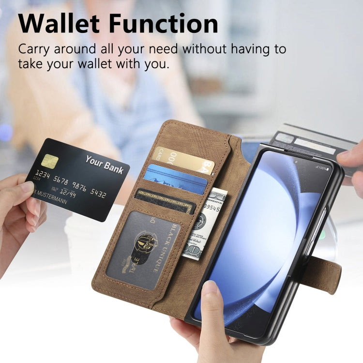 For Samsung Galaxy Z Fold6 CaseNeo MagSafe RFID Anti-theft Retro Leather Phone Case(Brown)