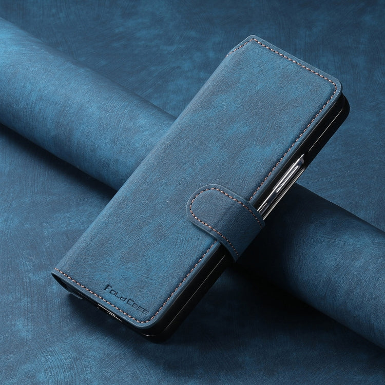 For Samsung Galaxy Z Fold6 CaseNeo MagSafe RFID Anti-theft Retro Leather Phone Case(Blue)