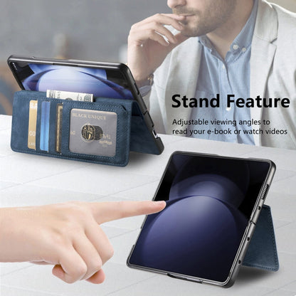 For Samsung Galaxy Z Fold6 CaseNeo MagSafe RFID Anti-theft Retro Leather Phone Case(Blue)