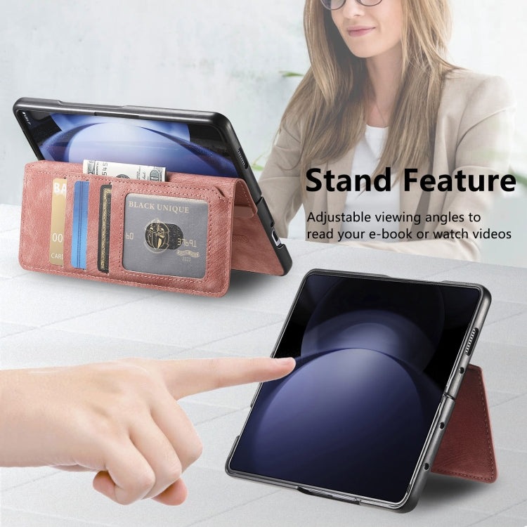 For Samsung Galaxy Z Fold6 CaseNeo MagSafe RFID Anti-theft Retro Leather Phone Case(Pink)