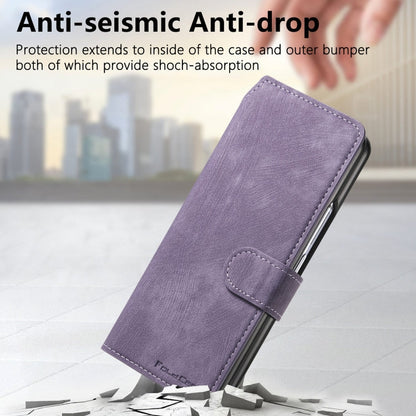 For Samsung Galaxy Z Fold6 CaseNeo MagSafe RFID Anti-theft Retro Leather Phone Case(Purple)