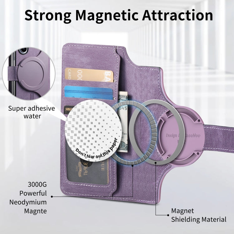 For Samsung Galaxy Z Fold6 CaseNeo MagSafe RFID Anti-theft Retro Leather Phone Case(Purple)