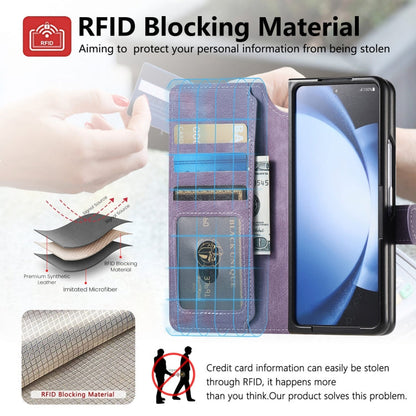 For Samsung Galaxy Z Fold6 CaseNeo MagSafe RFID Anti-theft Retro Leather Phone Case(Purple)