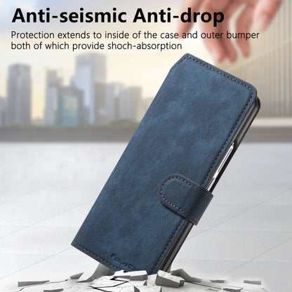 Pour Samsung Galaxy Z Fold5 Étui Neo MagSafe RFID Antivol Rétro Cuir Étui de Téléphone(Bleu)