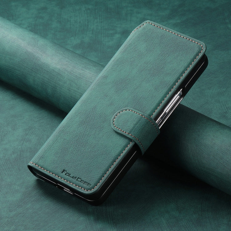 For Samsung Galaxy Z Fold5 CaseNeo MagSafe RFID Anti-theft Retro Leather Phone Case(Green)
