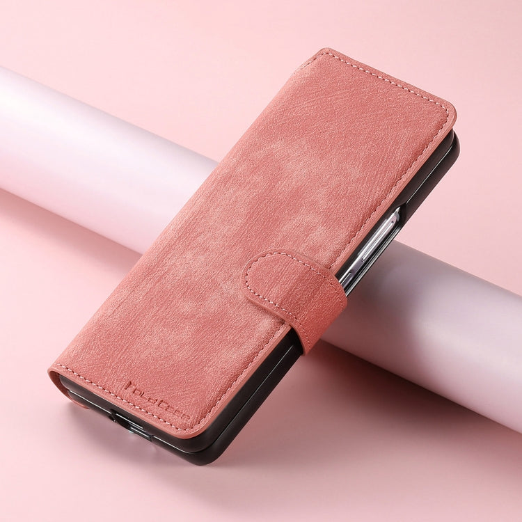 For Samsung Galaxy Z Fold5 CaseNeo MagSafe RFID Anti-theft Retro Leather Phone Case(Pink)