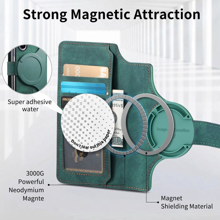 For Samsung Galaxy Z Fold4 CaseNeo MagSafe RFID Anti-theft Retro Leather Phone Case(Green)