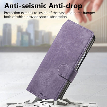 For Samsung Galaxy Z Fold4 CaseNeo MagSafe RFID Anti-theft Retro Leather Phone Case(Purple)