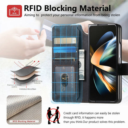 For Samsung Galaxy Z Fold3 CaseNeo MagSafe RFID Anti-theft Retro Leather Phone Case(Black)