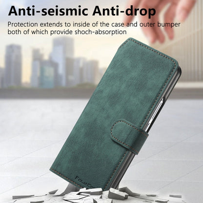 For Samsung Galaxy Z Fold3 CaseNeo MagSafe RFID Anti-theft Retro Leather Phone Case(Green)