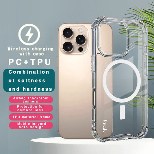 For iPhone 16 Pro Max IMAK Space Shield PC + TPU Airbag Shockproof MagSafe Phone Case(Transparent)