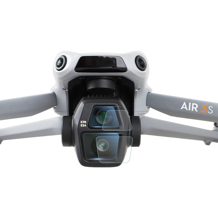 For DJI Air 3S Sunnylife Tempered Glass Film Lens Protector, Quantity:2 Sets(Transparent)
