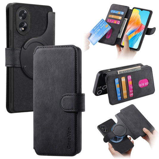 For OPPO A38 4G / A18 4G CaseNeo MagSafe RFID Anti-theft Retro Leather Phone Case(Black)