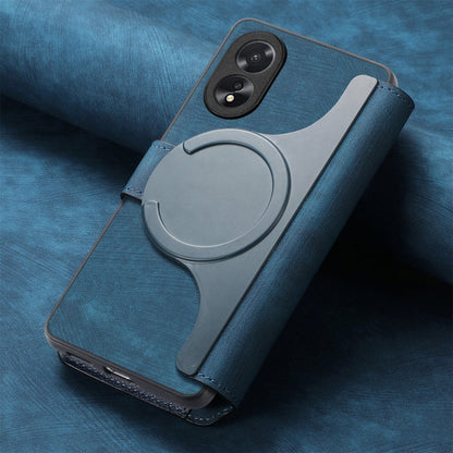 For OPPO A38 4G / A18 4G CaseNeo MagSafe RFID Anti-theft Retro Leather Phone Case(Blue)