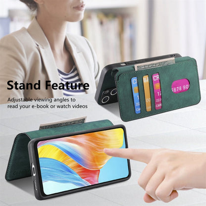 For OPPO A38 4G / A18 4G CaseNeo MagSafe RFID Anti-theft Retro Leather Phone Case(Green)