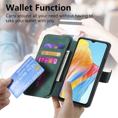 For OPPO A38 4G / A18 4G CaseNeo MagSafe RFID Anti-theft Retro Leather Phone Case(Green)