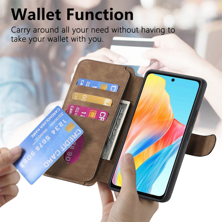For OPPO A58 4G CaseNeo MagSafe RFID Anti-theft Retro Leather Phone Case(Brown)