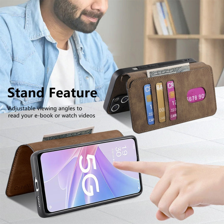 For OPPO A78 5G CaseNeo MagSafe RFID Anti-theft Retro Leather Phone Case(Brown)