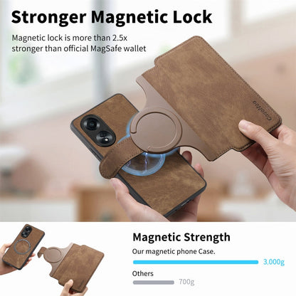 For OPPO A78 5G CaseNeo MagSafe RFID Anti-theft Retro Leather Phone Case(Brown)