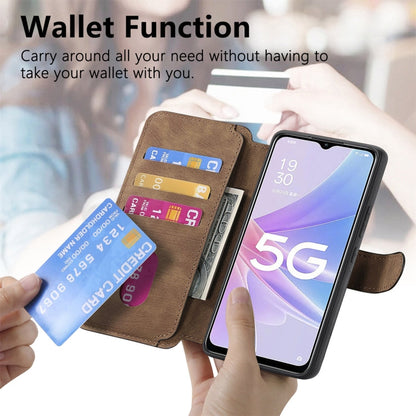 For OPPO A78 5G CaseNeo MagSafe RFID Anti-theft Retro Leather Phone Case(Brown)