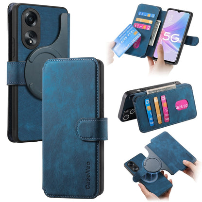 For OPPO A78 5G CaseNeo MagSafe RFID Anti-theft Retro Leather Phone Case(Blue)