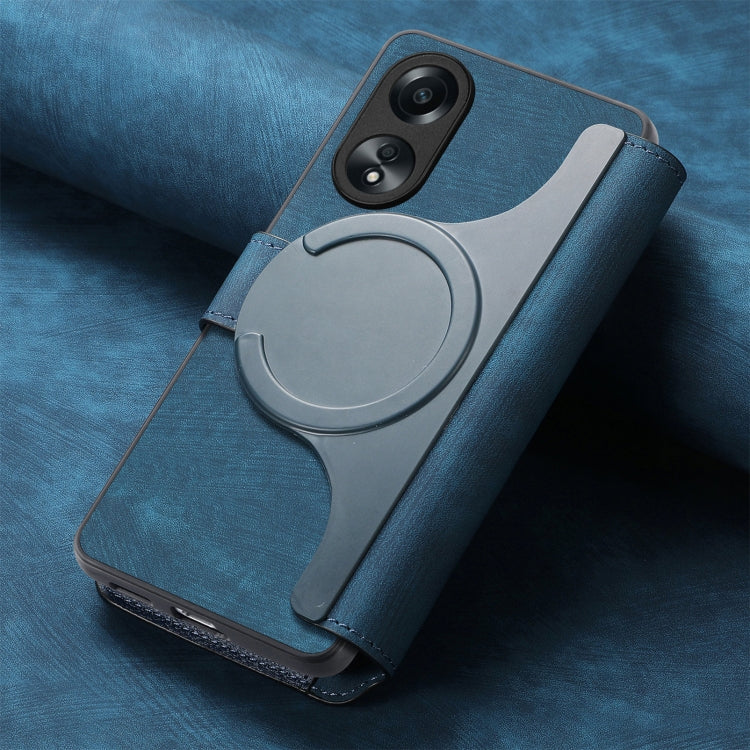 For OPPO A78 5G CaseNeo MagSafe RFID Anti-theft Retro Leather Phone Case(Blue)
