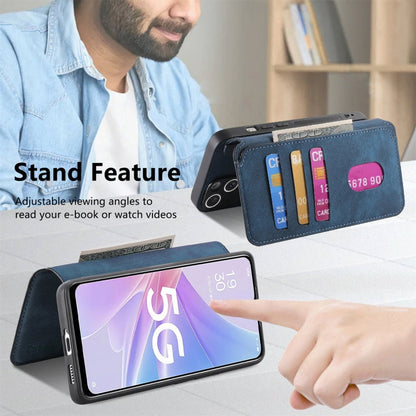 For OPPO A78 5G CaseNeo MagSafe RFID Anti-theft Retro Leather Phone Case(Blue)