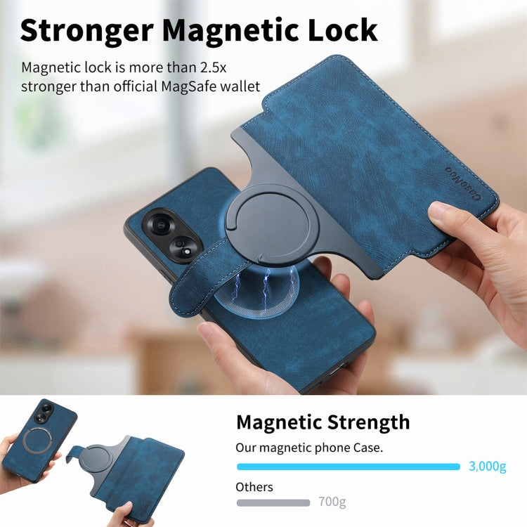 For OPPO A78 5G CaseNeo MagSafe RFID Anti-theft Retro Leather Phone Case(Blue)