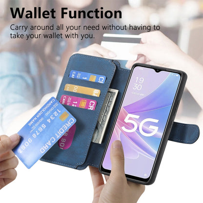 For OPPO A78 5G CaseNeo MagSafe RFID Anti-theft Retro Leather Phone Case(Blue)