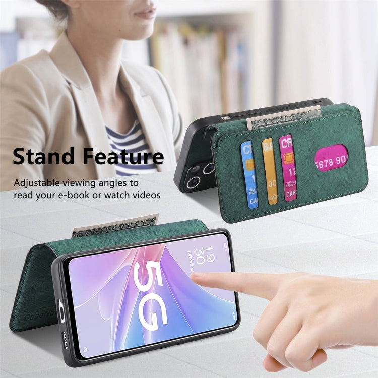 For OPPO A78 5G CaseNeo MagSafe RFID Anti-theft Retro Leather Phone Case(Green)