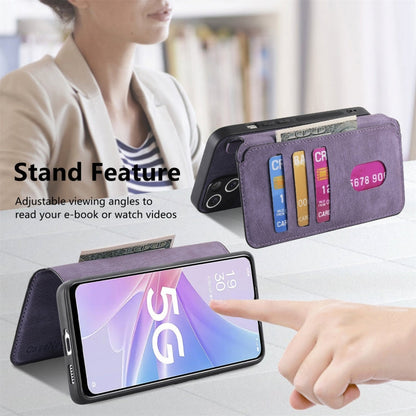 For OPPO A78 5G CaseNeo MagSafe RFID Anti-theft Retro Leather Phone Case(Purple)