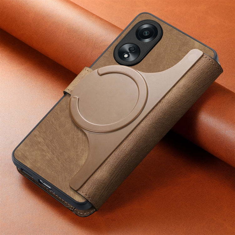 For OPPO A78 4G CaseNeo MagSafe RFID Anti-theft Retro Leather Phone Case(Brown)