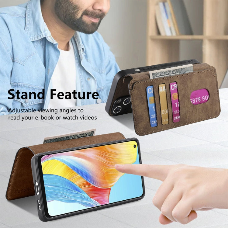For OPPO A78 4G CaseNeo MagSafe RFID Anti-theft Retro Leather Phone Case(Brown)