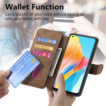 For OPPO A78 4G CaseNeo MagSafe RFID Anti-theft Retro Leather Phone Case(Brown)