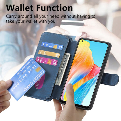 For OPPO A78 4G CaseNeo MagSafe RFID Anti-theft Retro Leather Phone Case(Blue)