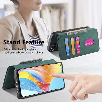For OPPO A78 4G CaseNeo MagSafe RFID Anti-theft Retro Leather Phone Case(Green)