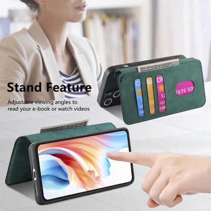 Pour OPPO A79 5G / A2 5G ÉtuiCoque de téléphone rétro en cuir Neo MagSafe RFID anti-vol (vert)