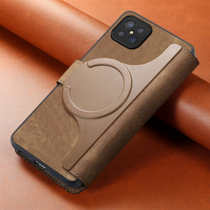 Pour OPPO A92s ÉtuiNeo MagSafe RFID Antivol Rétro Étui de Téléphone en Cuir (Marron)