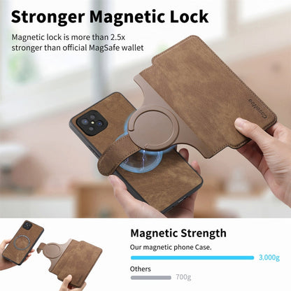 Pour OPPO A92s ÉtuiNeo MagSafe RFID Antivol Rétro Étui de Téléphone en Cuir (Marron)
