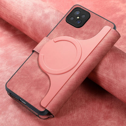 For OPPO A92s CaseNeo MagSafe RFID Anti-theft Retro Leather Phone Case(Pink)