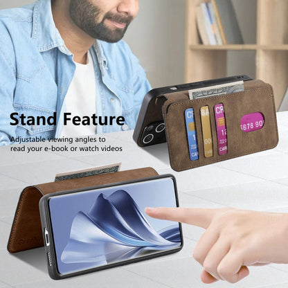 Pour OPPO Reno10 5G Global CoqueNeo MagSafe RFID Antivol Étui en Cuir Rétro (Marron)