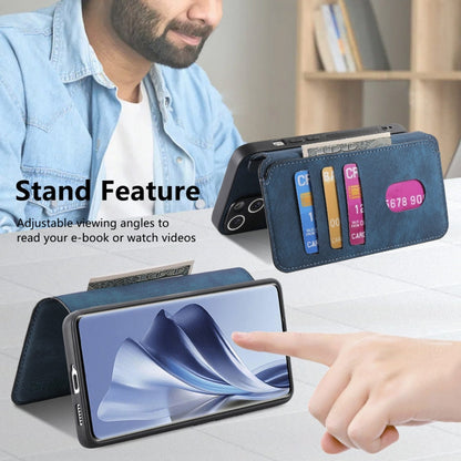 For OPPO Reno10 5G Global CaseNeo MagSafe RFID Anti-theft Retro Leather Phone Case(Blue)