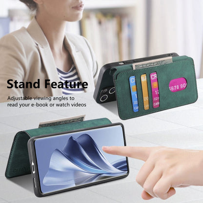 Pour OPPO Reno10 5G Global Coque Neo MagSafe RFID Antivol Rétro en Cuir (Vert)