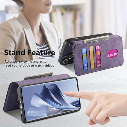 For OPPO Reno10 5G Global CaseNeo MagSafe RFID Anti-theft Retro Leather Phone Case(Purple)