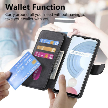 For Realme C21Y CaseNeo MagSafe RFID Anti-theft Retro Leather Phone Case(Black)