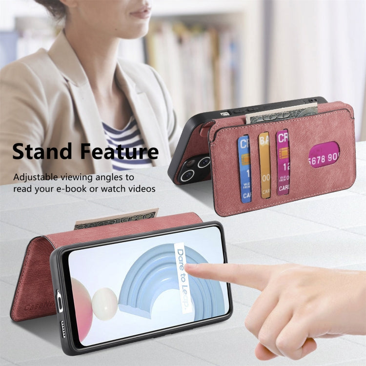 For Realme C21Y CaseNeo MagSafe RFID Anti-theft Retro Leather Phone Case(Pink)