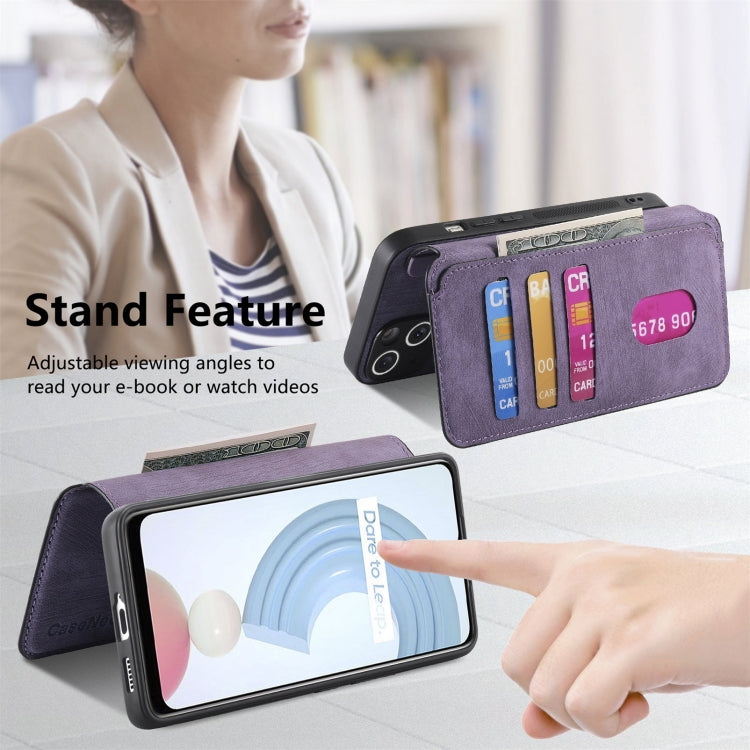 Pour Étui Realme C21YNeo MagSafe RFID Antivol Rétro Étui de Téléphone en Cuir (Violet)
